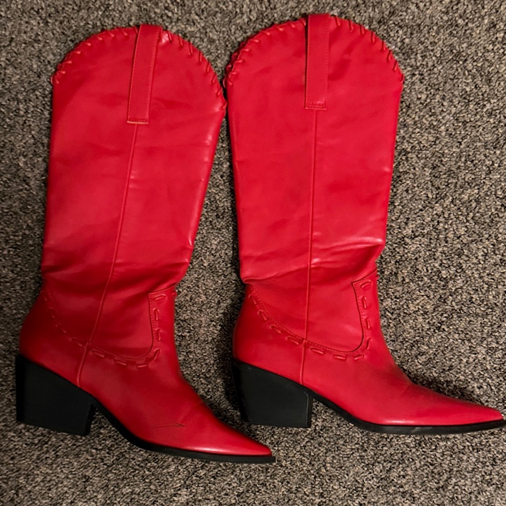 Bellini Red Heeled Boots